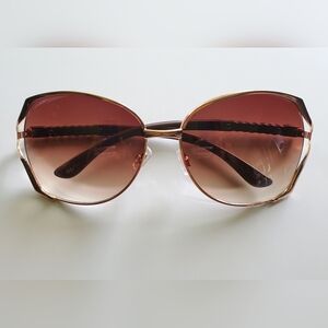 Brown Sunglasses - Rose Gold Tone Frame